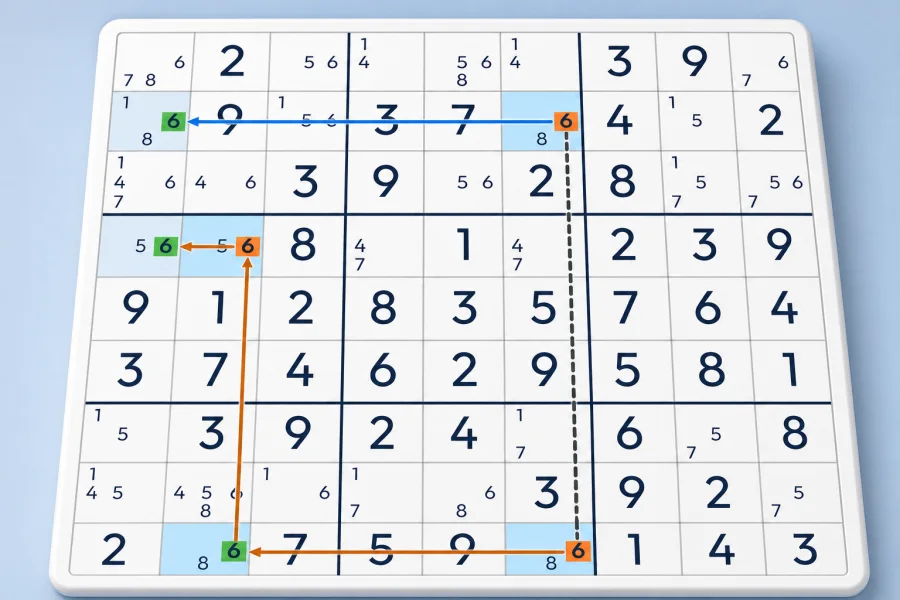 A Grouped 3 Skyscrapers chain connects highlighted candidate groups