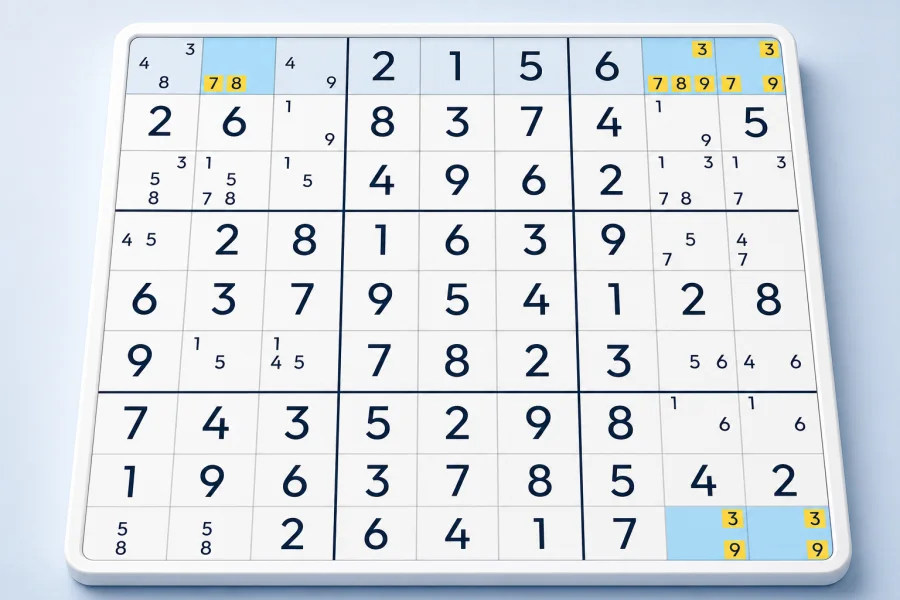 A Unique Rectangle Type 3 pattern combining candidates 3 and 9 with a naked subset