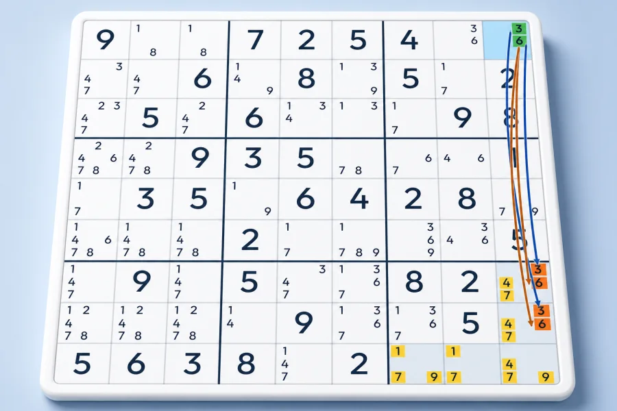 A UVWXYZ-Ring connects six cells through two restricted candidates